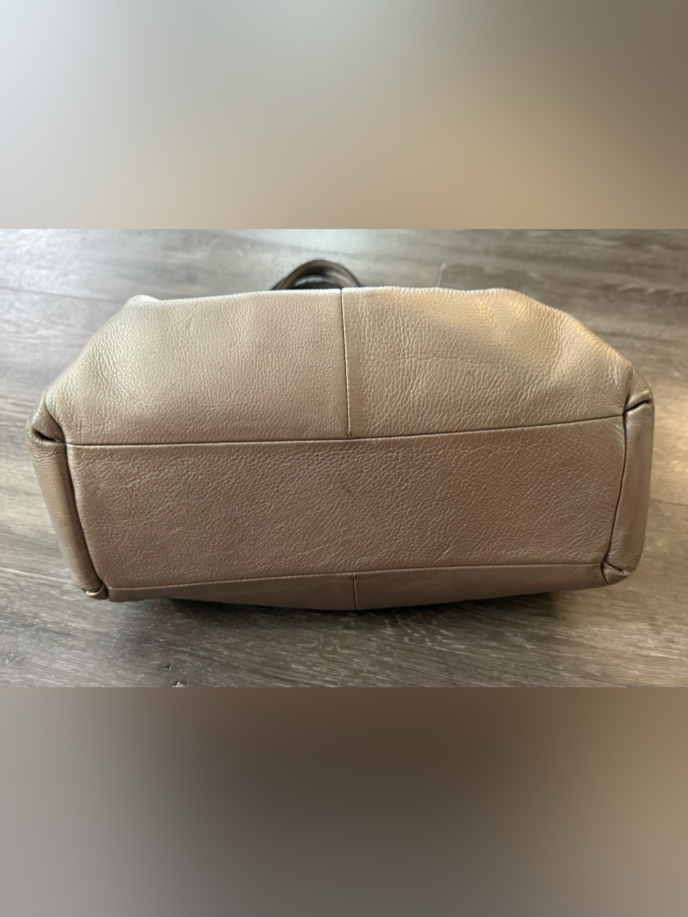 COACH Taupe Leather Shoulder Bag - Classic Women's Tote - Picture 3 of 7